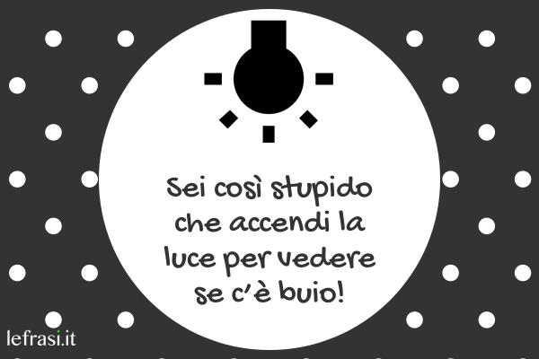 Frasi Stronze - Sei così stupido che accendi la luce per vedere se c’è buio!