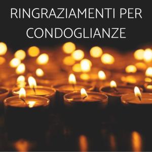 Ringraziamenti Condoglianze Ricevute